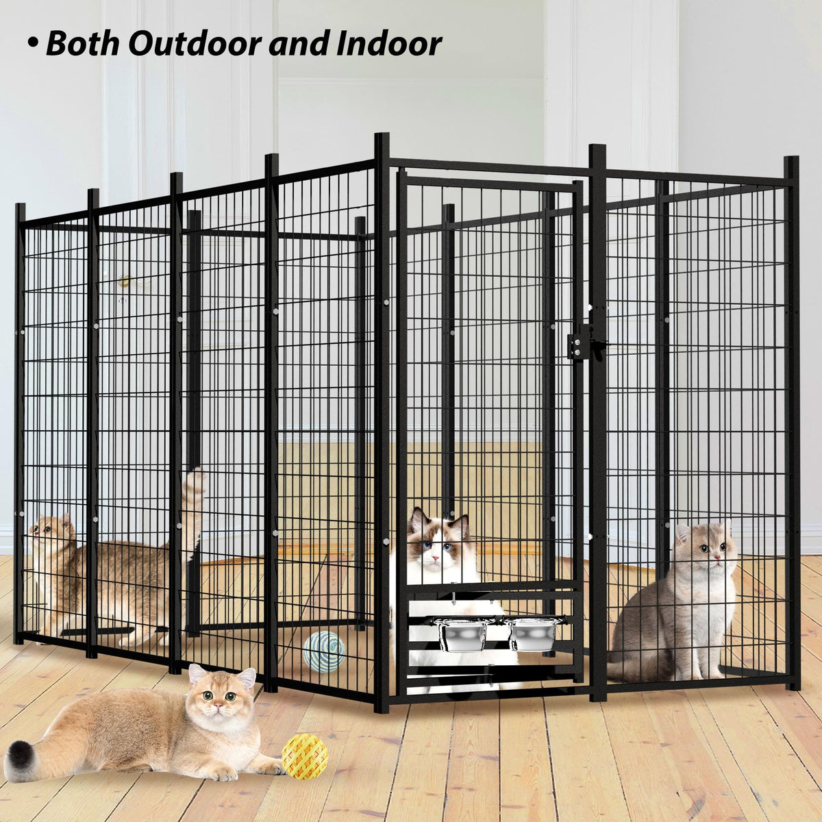 Large Outdoor Dog Kennel with Roof Cover J8889