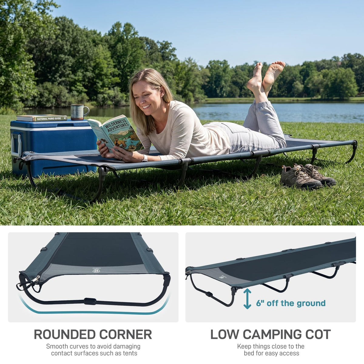 Ultralight Aluminum Camping Cot, Black T77301
