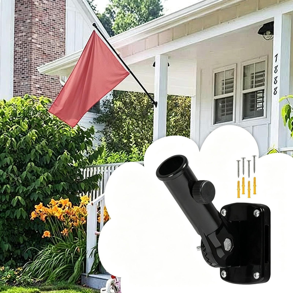 Flag Pole Holder Aluminum Alloy Bracket I2597