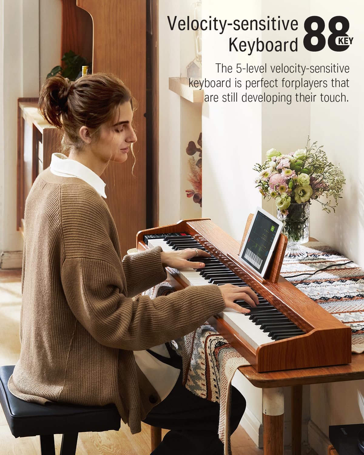 88 Keys Digital Piano with Stand and Sustain Pedal F719089