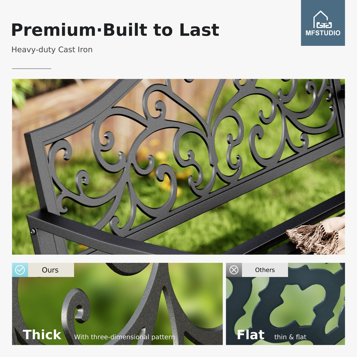 Cast Iron Outdoor Garden Bench J815