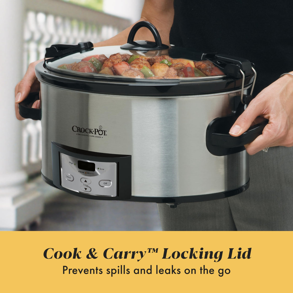 6 Quart Programmable Slow Cooker with Digital Timer Stainless Steel T98031