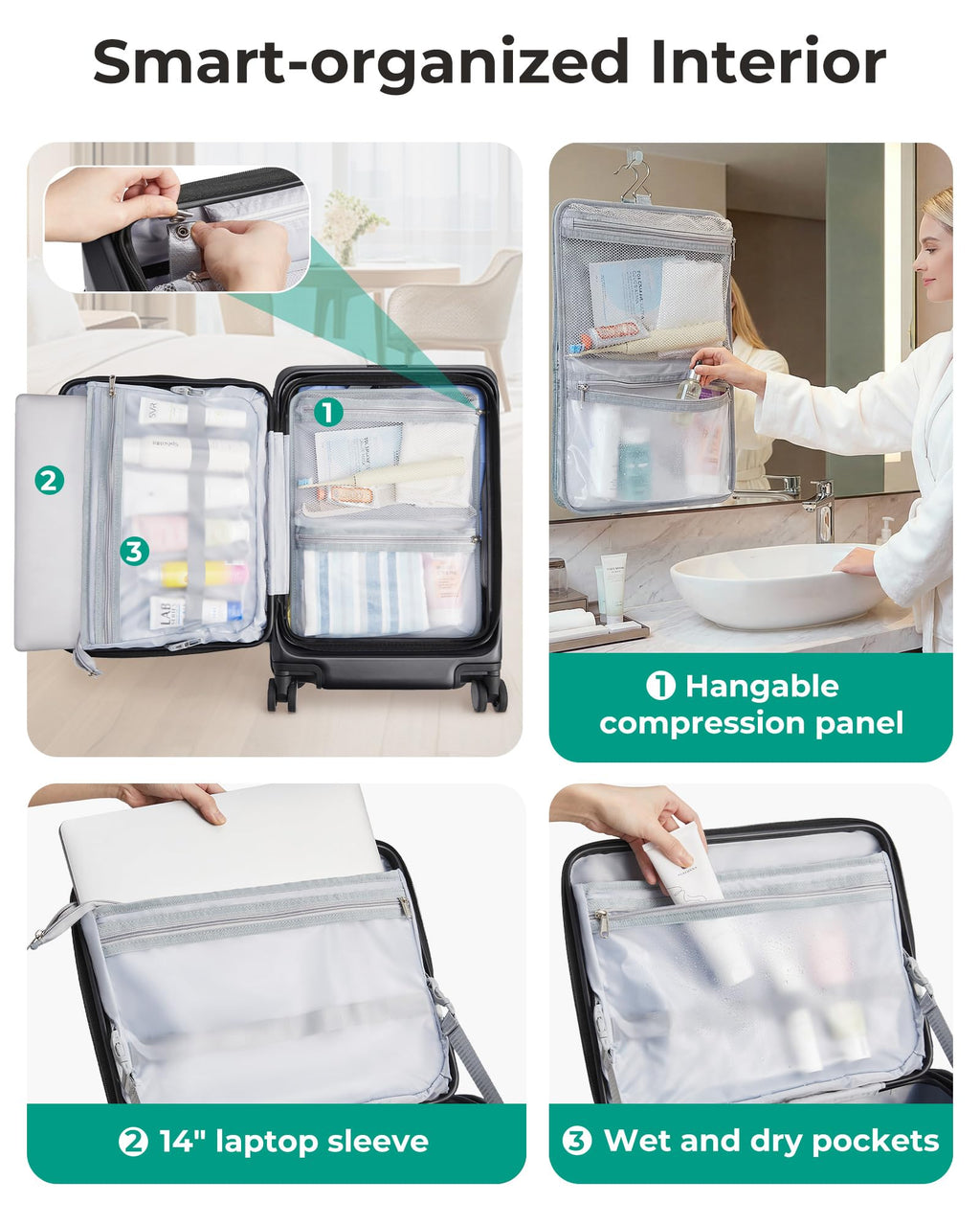 20" Expandable Carry-On Black J828556