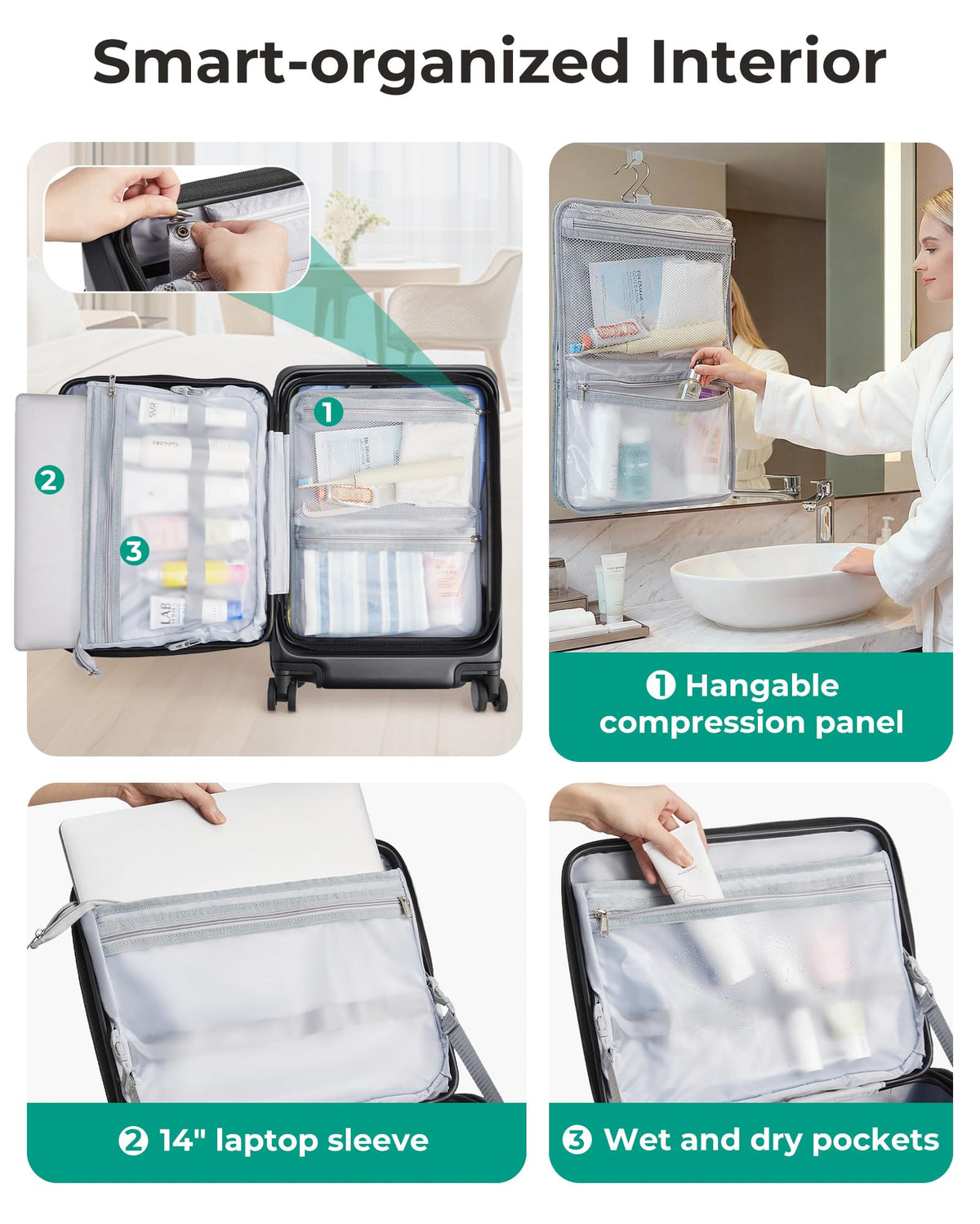 20" Expandable Carry-On Black J828556