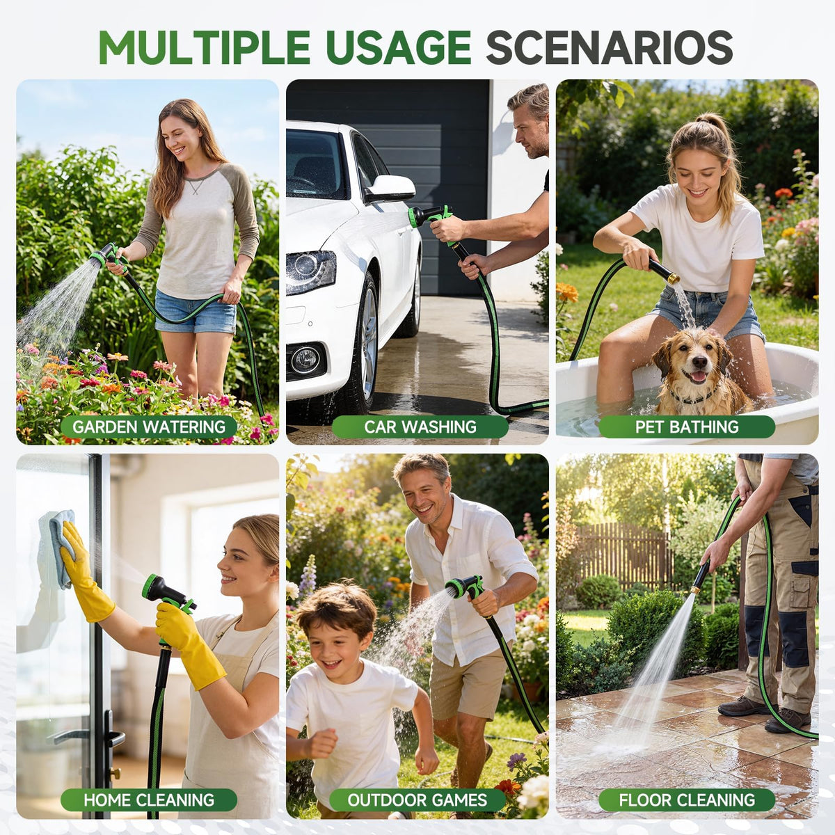 100 ft Flexible Non-Expanding Kink Free Garden Hose S632