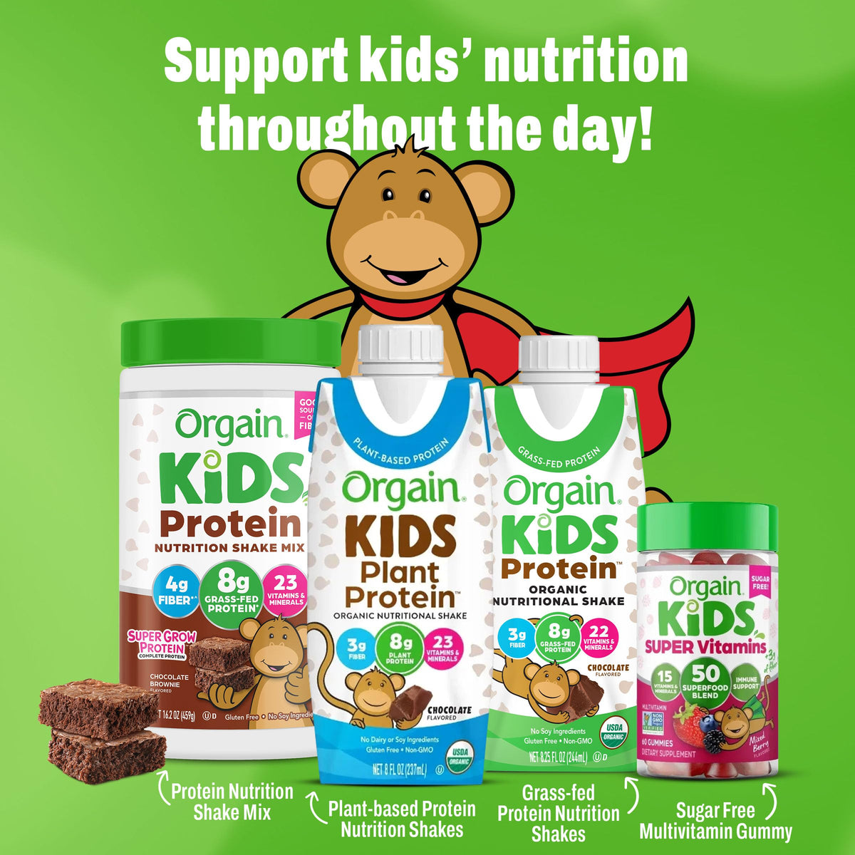 Organic Vegan Kids Protein Shakes Chocolate 8 Fl Oz 12 Pack X712760