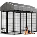 Large Outdoor Dog Kennel with Roof Cover J8889