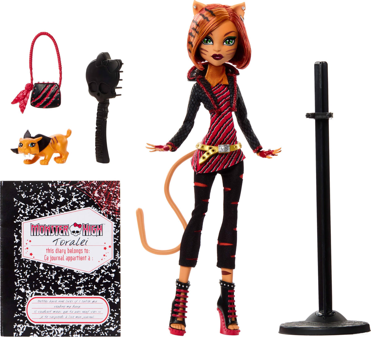 Monster High Doll with Doll Stand, Diary, and Pet R90936