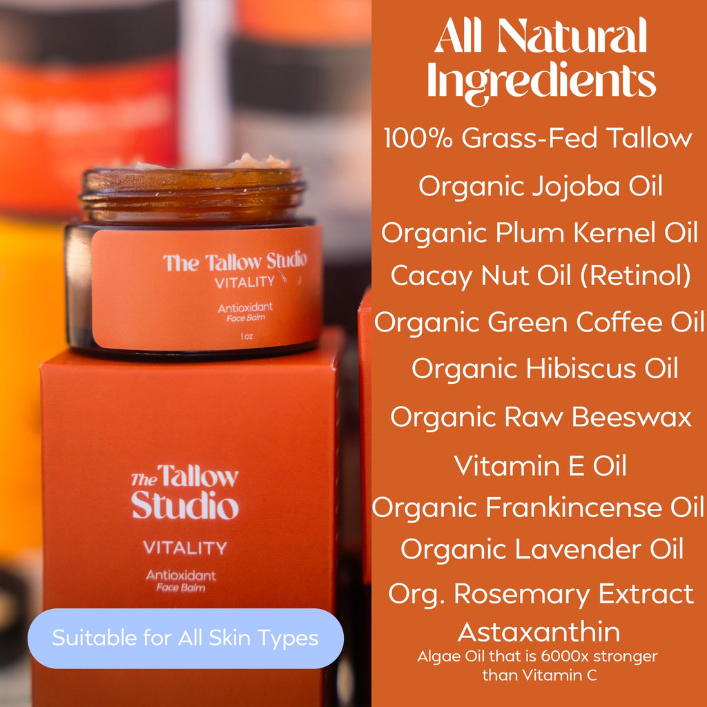 Tallow Face Balm with Cacay Oil, Frankincense & Astaxanthin 1 oz M14585