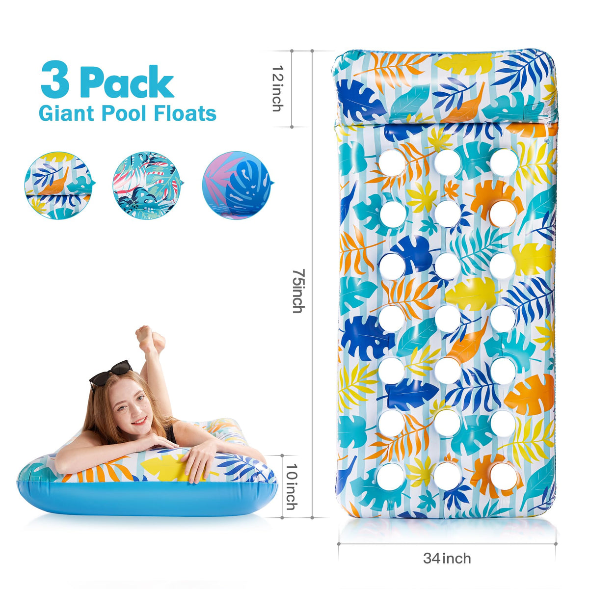 3 Pack Inflatable Pool Floats S449181