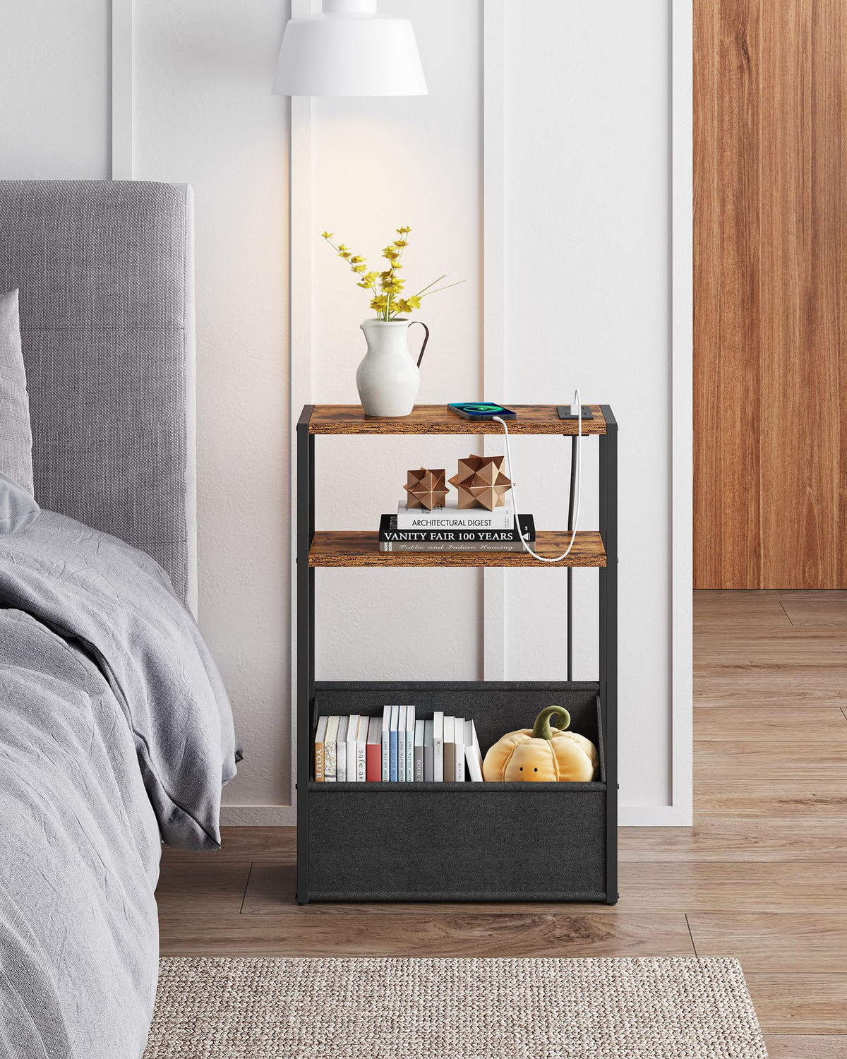 Narrow Side Table with Charging Station X31794