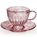 Glass Tea Cup and Saucer Set, 12 oz E926876