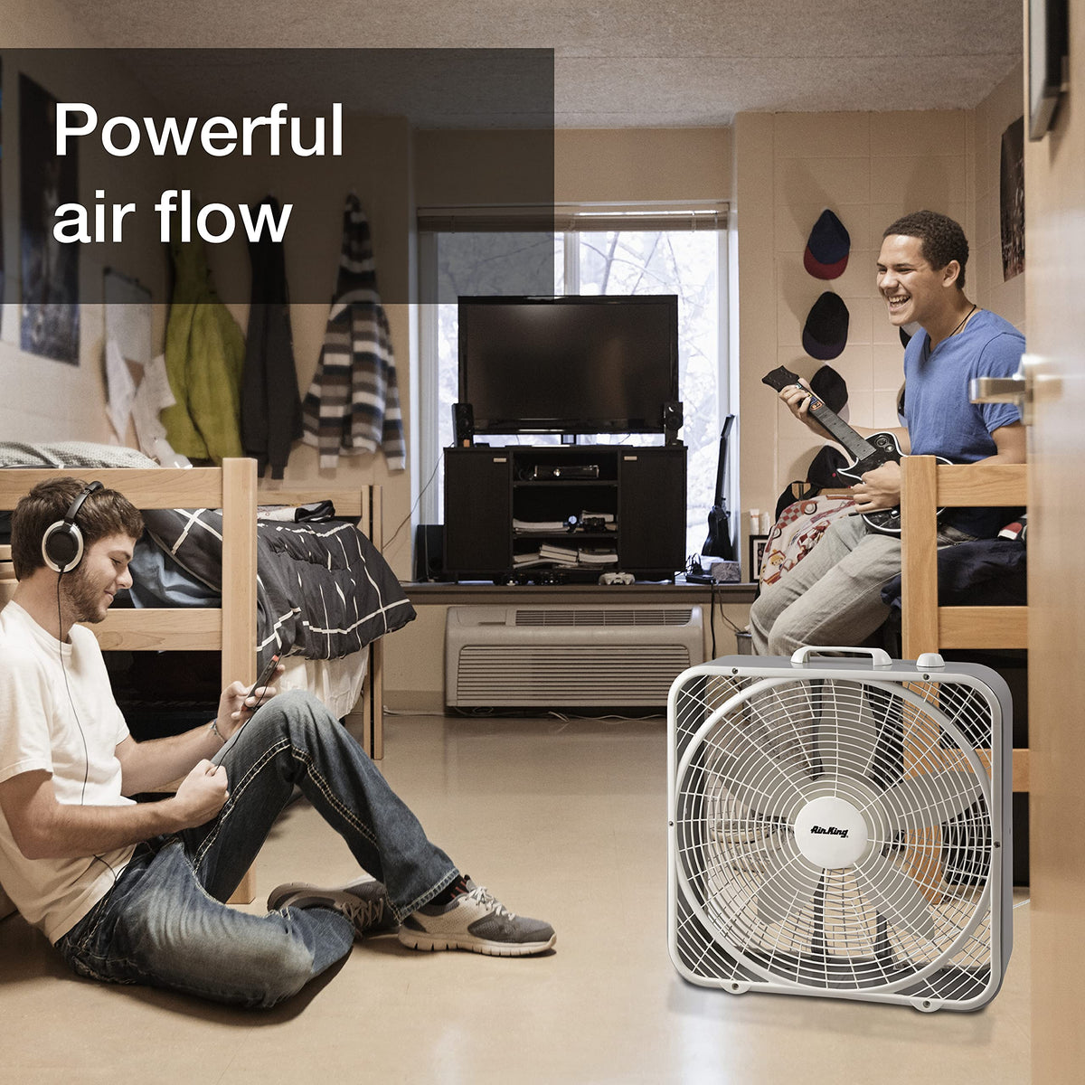 20-Inch 3-Speed Box Fan & 20x20x1 MERV 13 Pleated Air Filter 6 Pack P1216